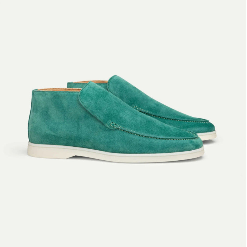 Herrloafers Med Gummisula Och Rund Tå Plus Stora Slip-On-Skor