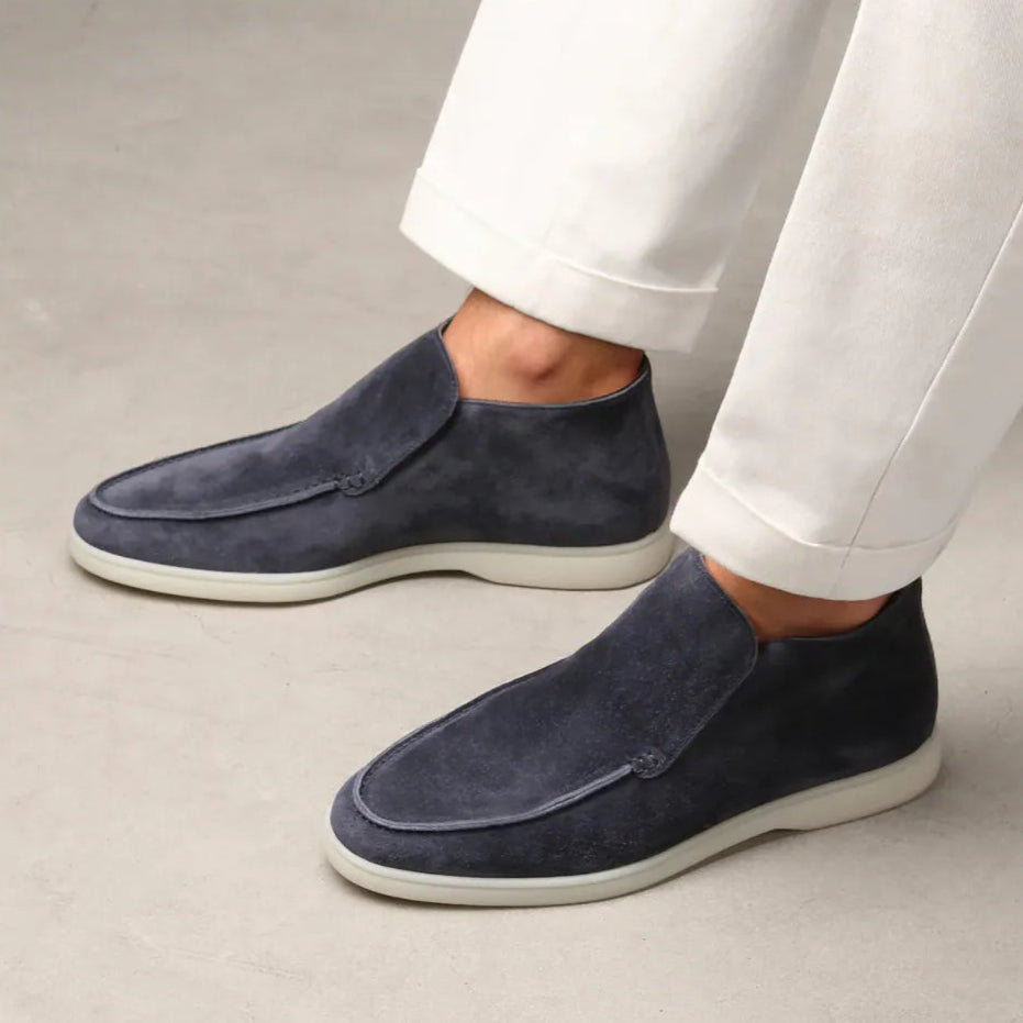Herrloafers Med Gummisula Och Rund Tå Plus Stora Slip-On-Skor