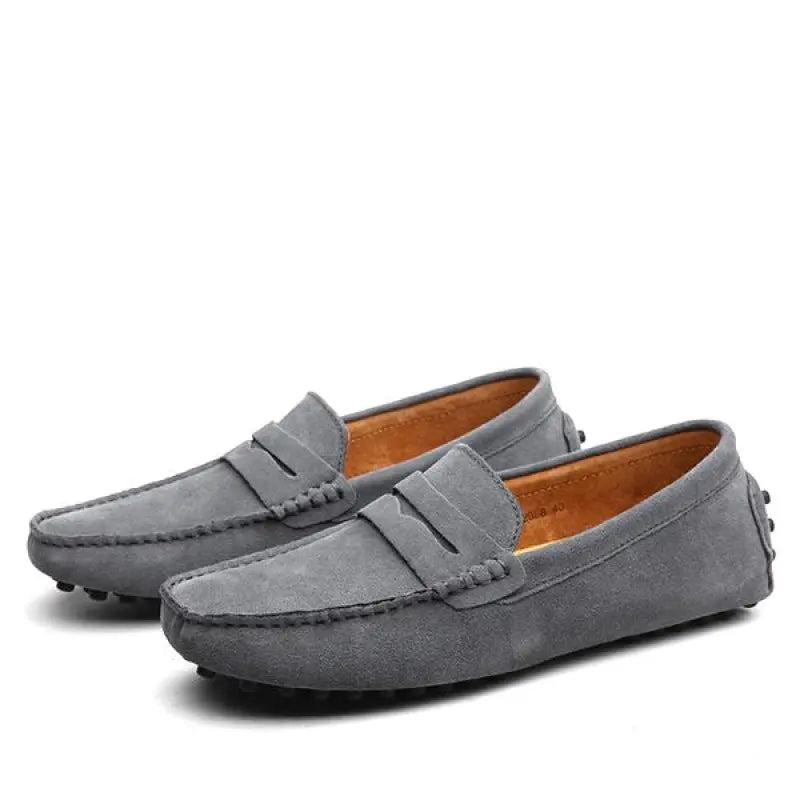 Herrloafers Med Gummisula, Rund Tå Och Slip-On Med Svinläderfoder
