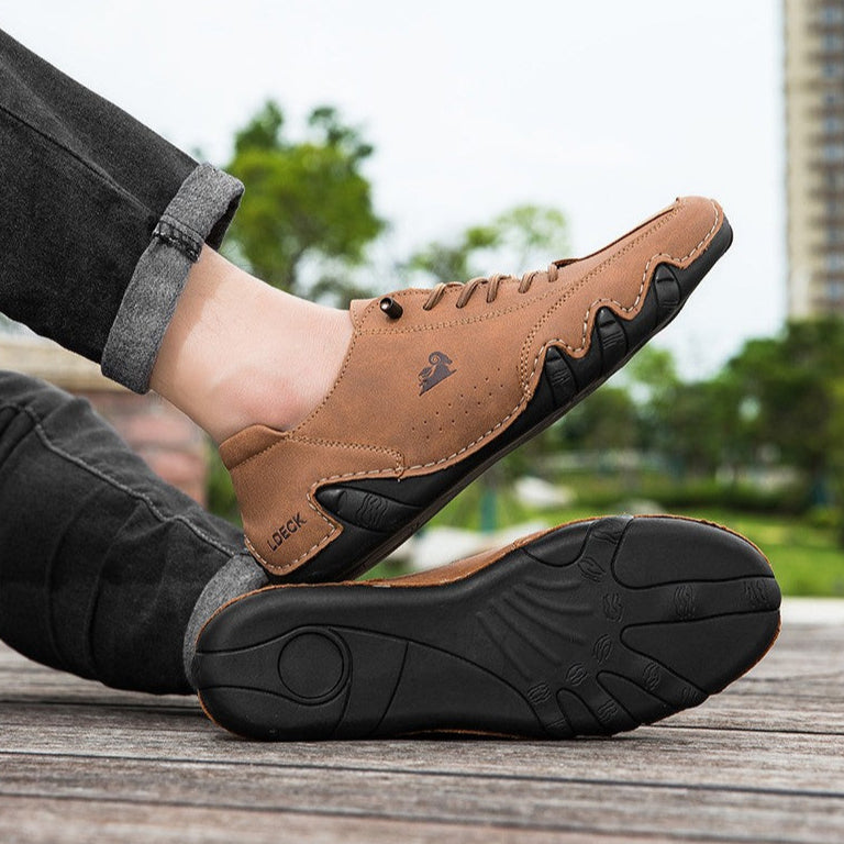 Herr Låga Slip-On Skor Elastiskt Band Gummisula Rund Tå