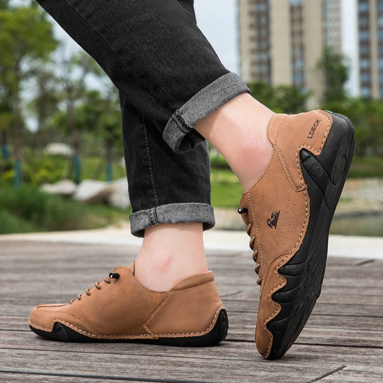 Herr Låga Slip-On Skor Elastiskt Band Gummisula Rund Tå