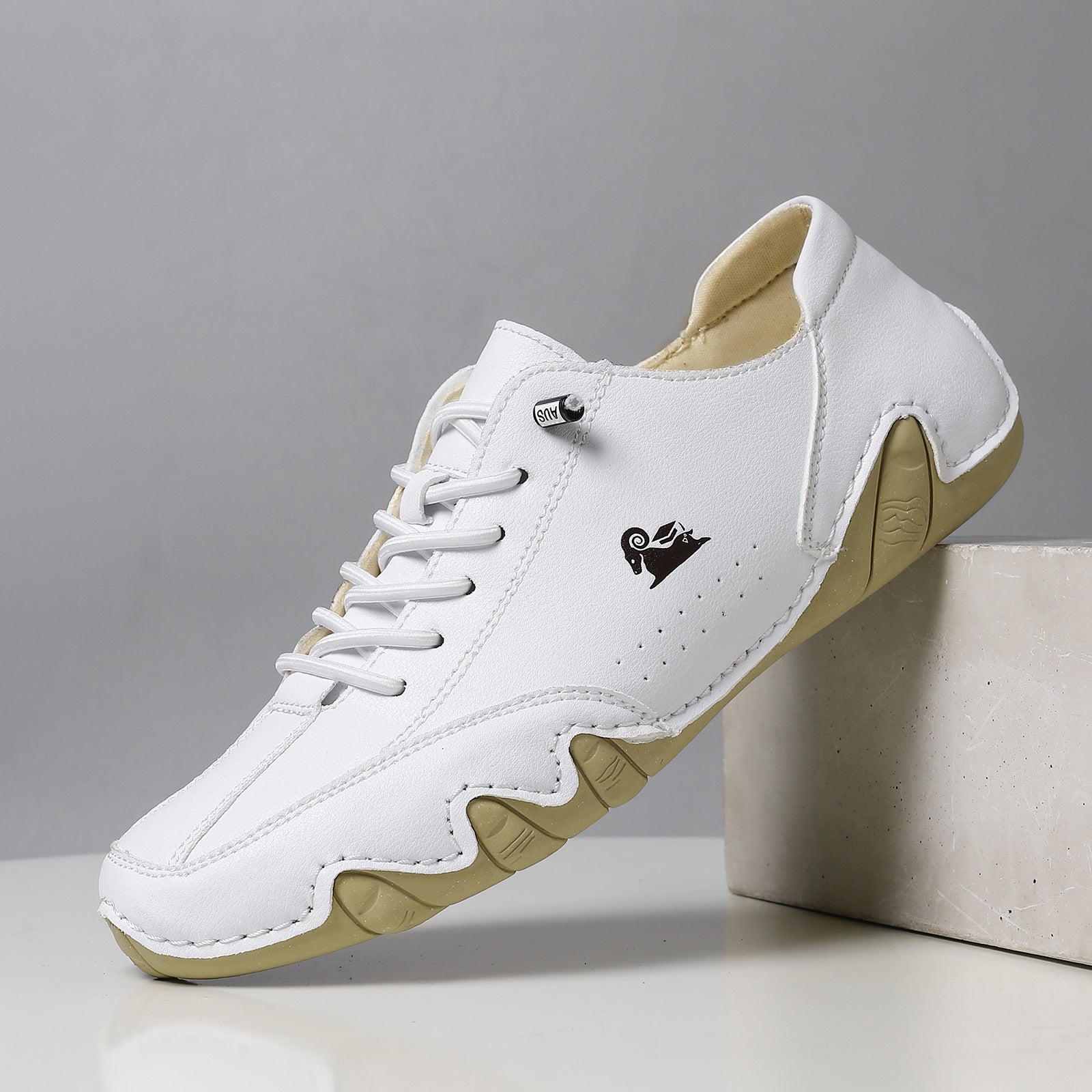 Herr Låga Slip-On Skor Elastiskt Band Gummisula Rund Tå