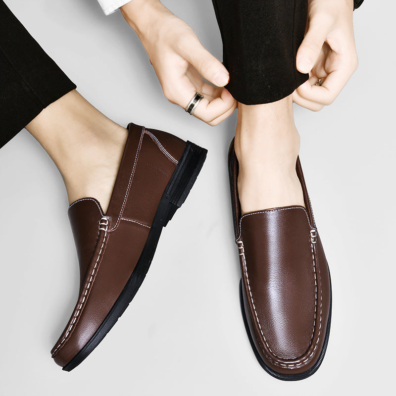 Herr Slip-On Business Skor Med Kohud, Gummisula