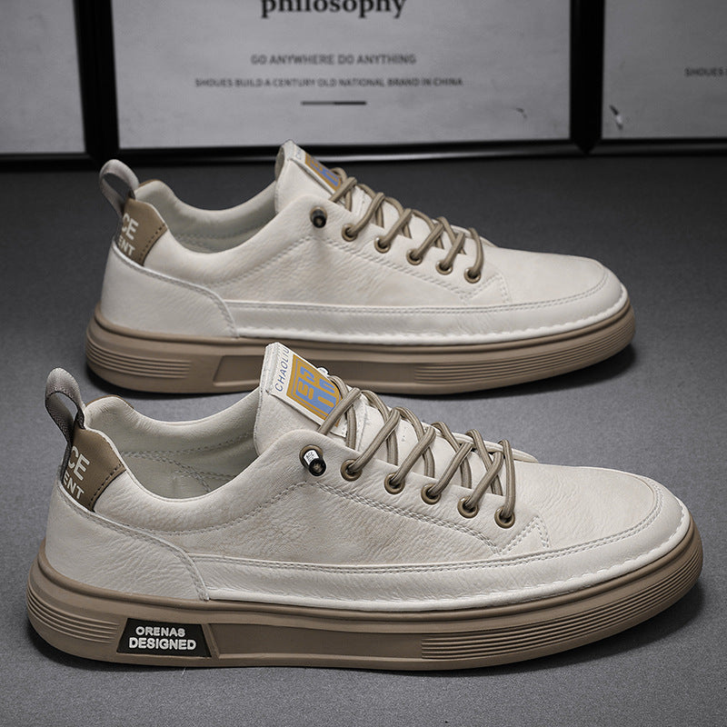 Herr Låga Slip-On Sneakers Pu-Ovandel Gummisula Rund Tå