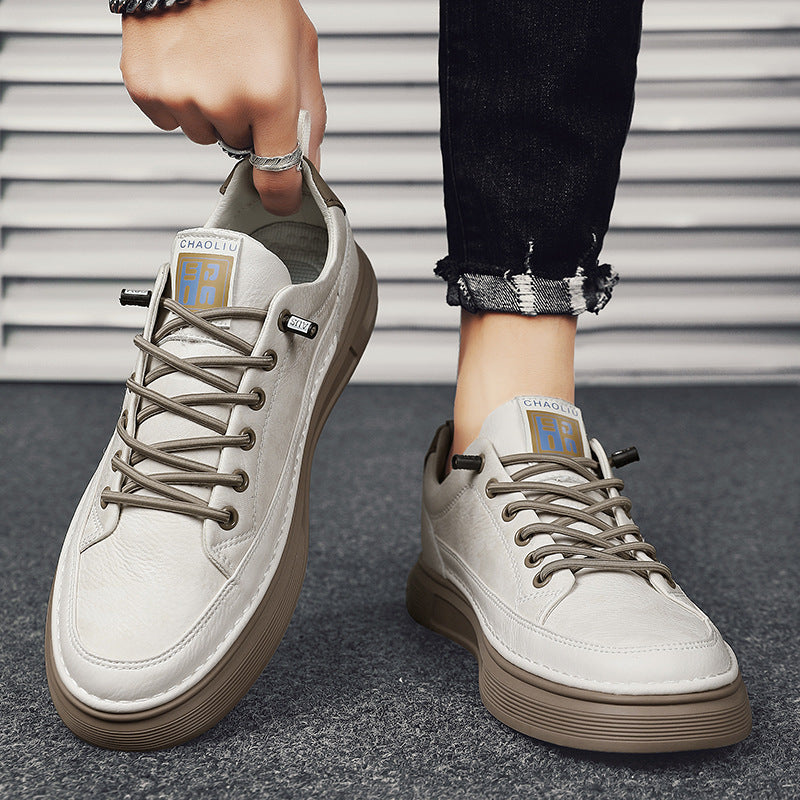 Herr Låga Slip-On Sneakers Pu-Ovandel Gummisula Rund Tå