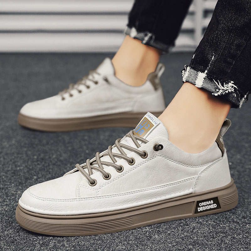 Herr Låga Slip-On Sneakers Pu-Ovandel Gummisula Rund Tå