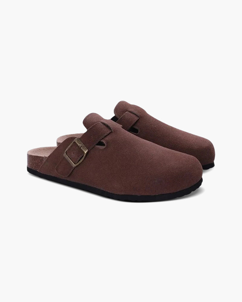 Herrtofflor Slip-On Med Mockaovandel Och Läderinnersula