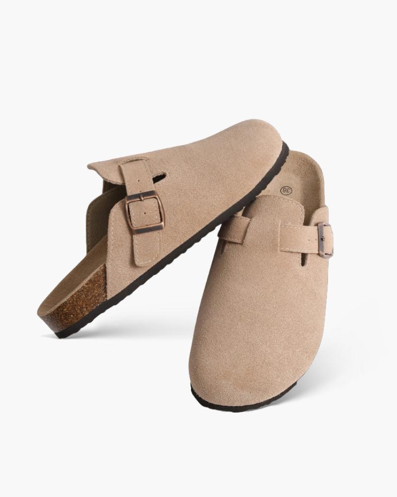 Herrtofflor Slip-On Med Mockaovandel Och Läderinnersula