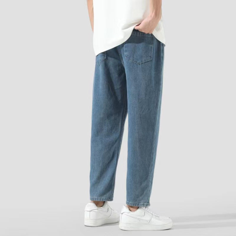 Sommarbyxor Med Korta Jeans För Män Och Strukturerad Passform