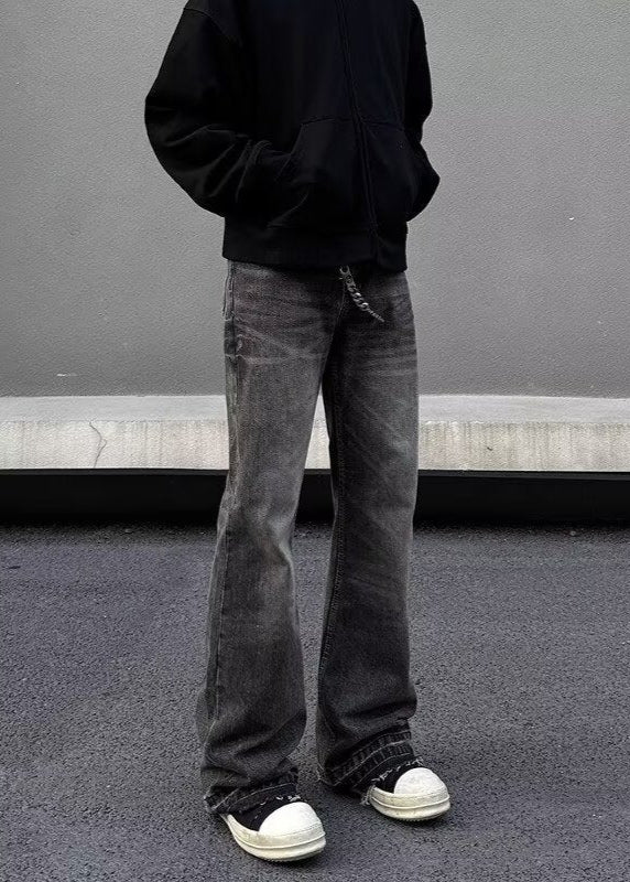 Herrjeansbyxor Slim Fit med raka ben och gylf med dragkedja