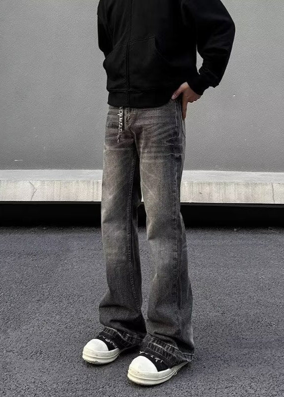 Herrjeansbyxor Slim Fit med raka ben och gylf med dragkedja