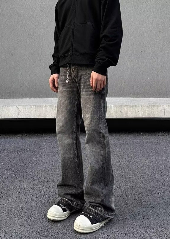 Herrjeansbyxor Slim Fit med raka ben och gylf med dragkedja