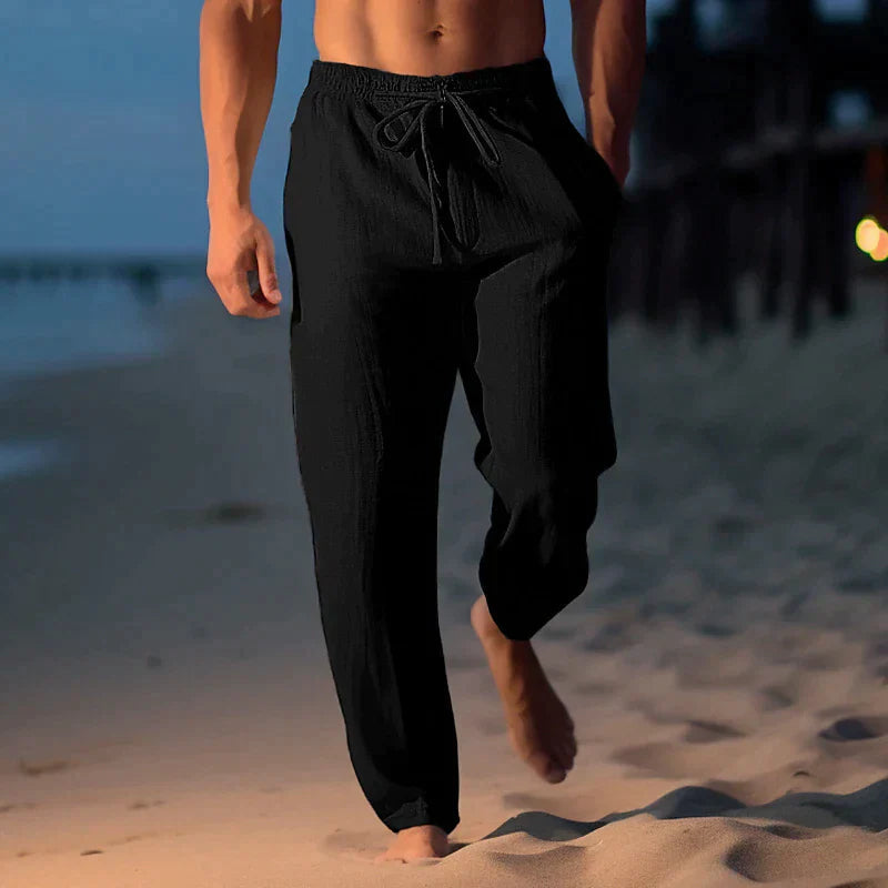 Herrbyxor För Sommar I Lätt Vikt Och Ventilerande Linnemix Med Relaxed Fit