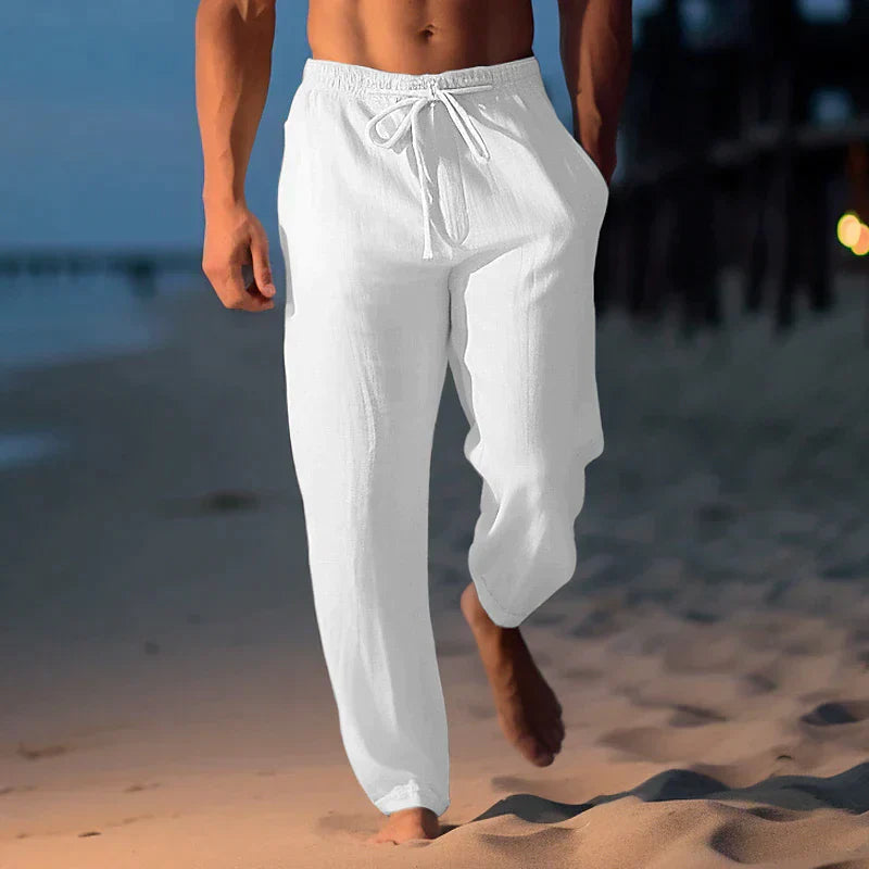 Herrbyxor För Sommar I Lätt Vikt Och Ventilerande Linnemix Med Relaxed Fit