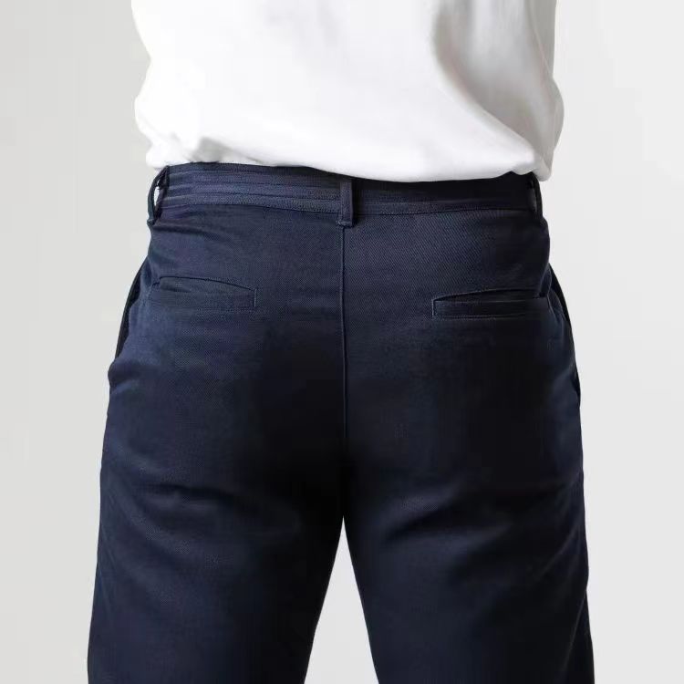 Herrchinos För Vår Och Höst Stretch Avsmalnande Passform Ventilerande Design