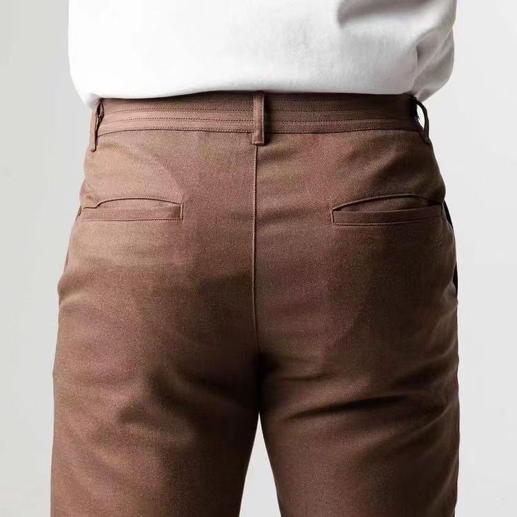 Herrchinos För Vår Och Höst Stretch Avsmalnande Passform Ventilerande Design