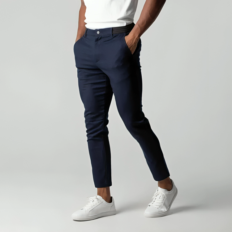Herrchinos För Vår Och Höst Stretch Avsmalnande Passform Ventilerande Design
