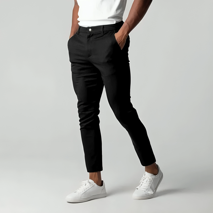 Herrchinos För Vår Och Höst Stretch Avsmalnande Passform Ventilerande Design