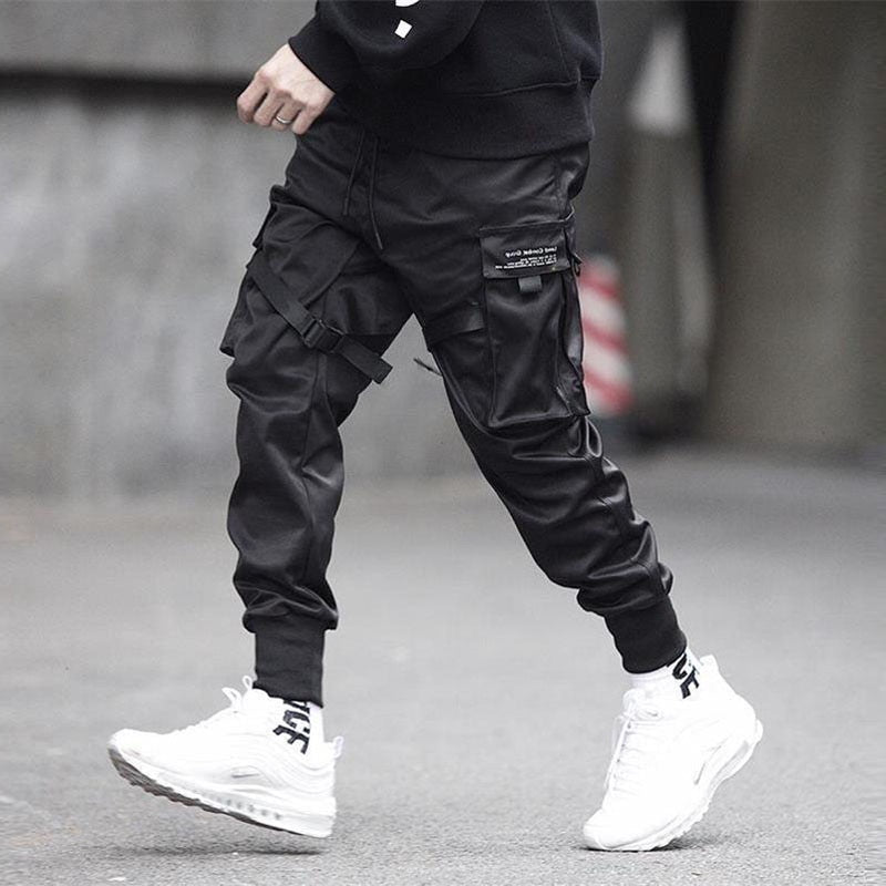 Herr Cargo Joggers Flera Fickor Justerbar Midja Elastiska Muddar