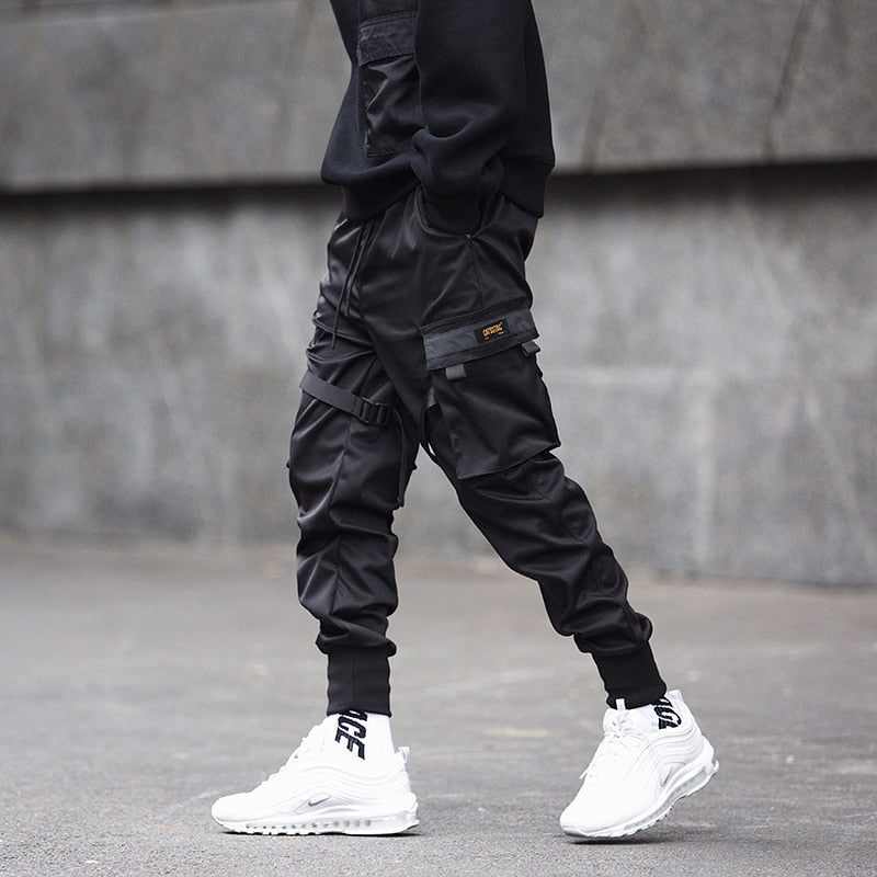 Herr Cargo Joggers Flera Fickor Justerbar Midja Elastiska Muddar