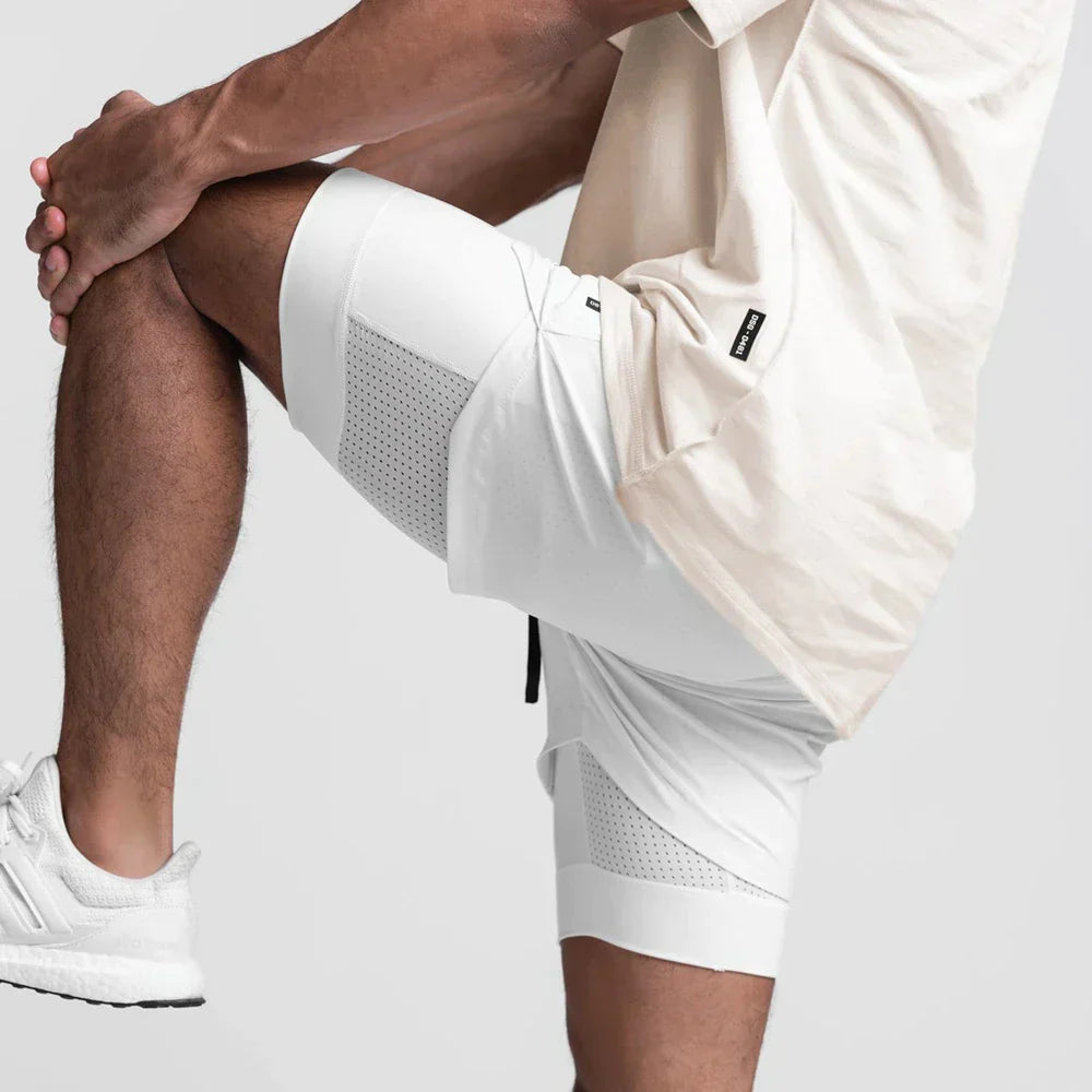 Herr Vår- Och Sommarfitnessshorts Med Andningsförmåga, Snabbtorkande Elastiskt Foder
