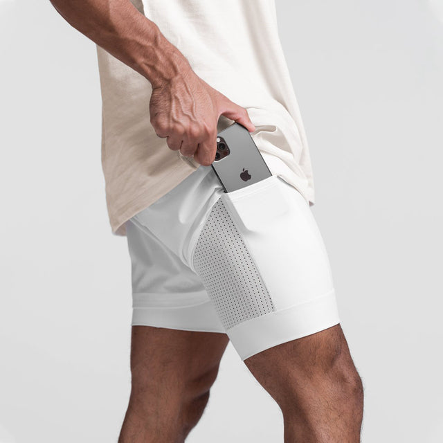 Herr Vår- Och Sommarfitnessshorts Med Andningsförmåga, Snabbtorkande Elastiskt Foder