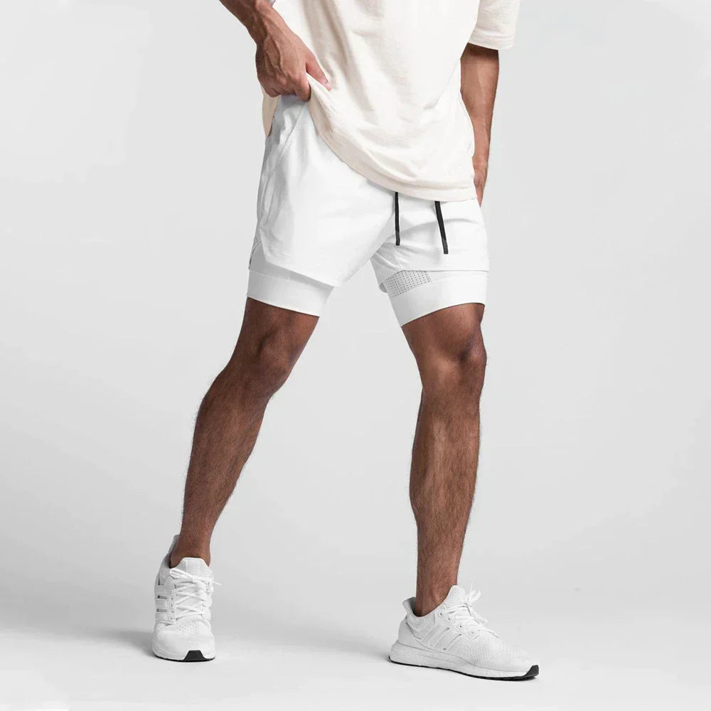 Herr Vår- Och Sommarfitnessshorts Med Andningsförmåga, Snabbtorkande Elastiskt Foder