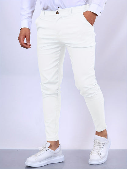 Herrchinos Med Skinny Fit Avsmalnande Ben Och Dragkedja