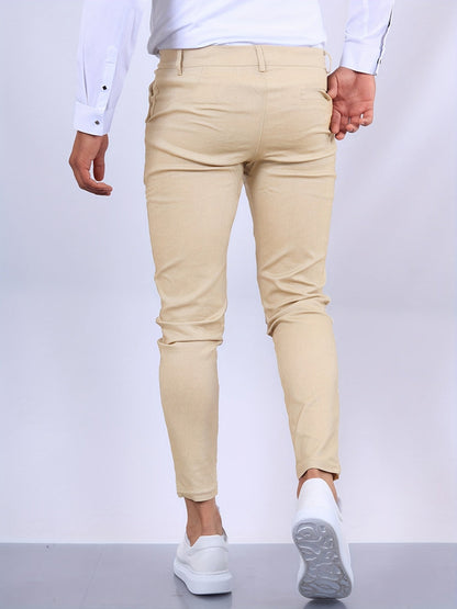 Herrchinos Med Skinny Fit Avsmalnande Ben Och Dragkedja