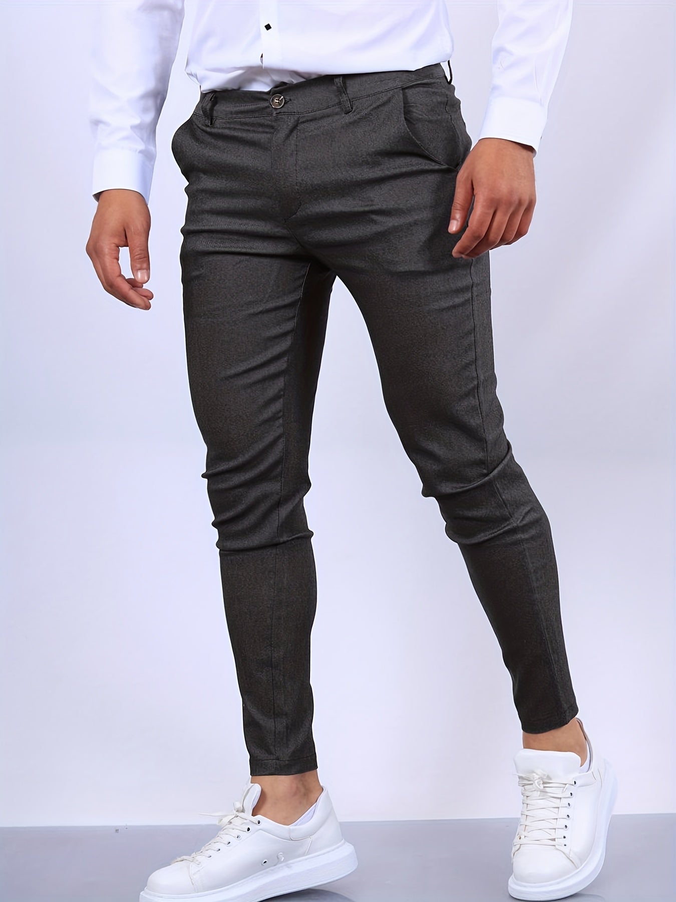 Herrchinos Med Skinny Fit Avsmalnande Ben Och Dragkedja