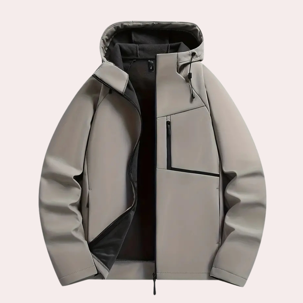 Herrevinterjacka Manchestertyg Knäppning Främre Fodrad