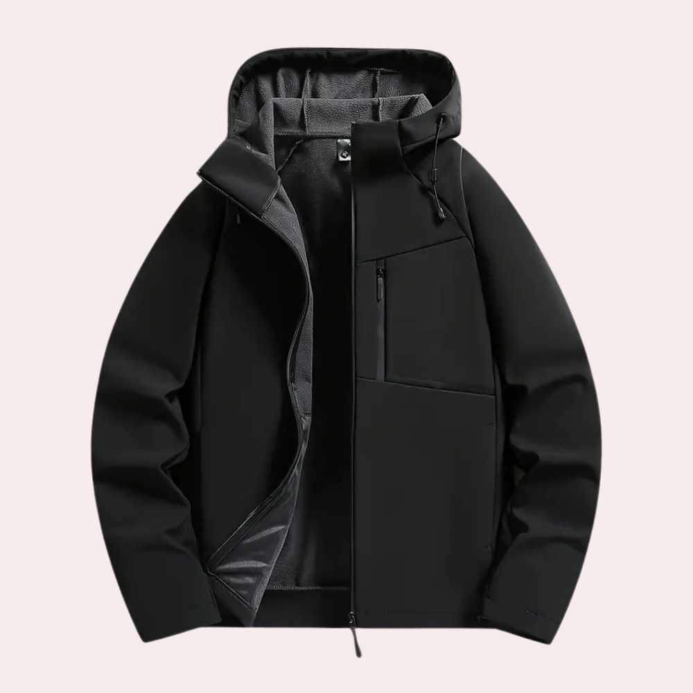 Herrevinterjacka Manchestertyg Knäppning Främre Fodrad