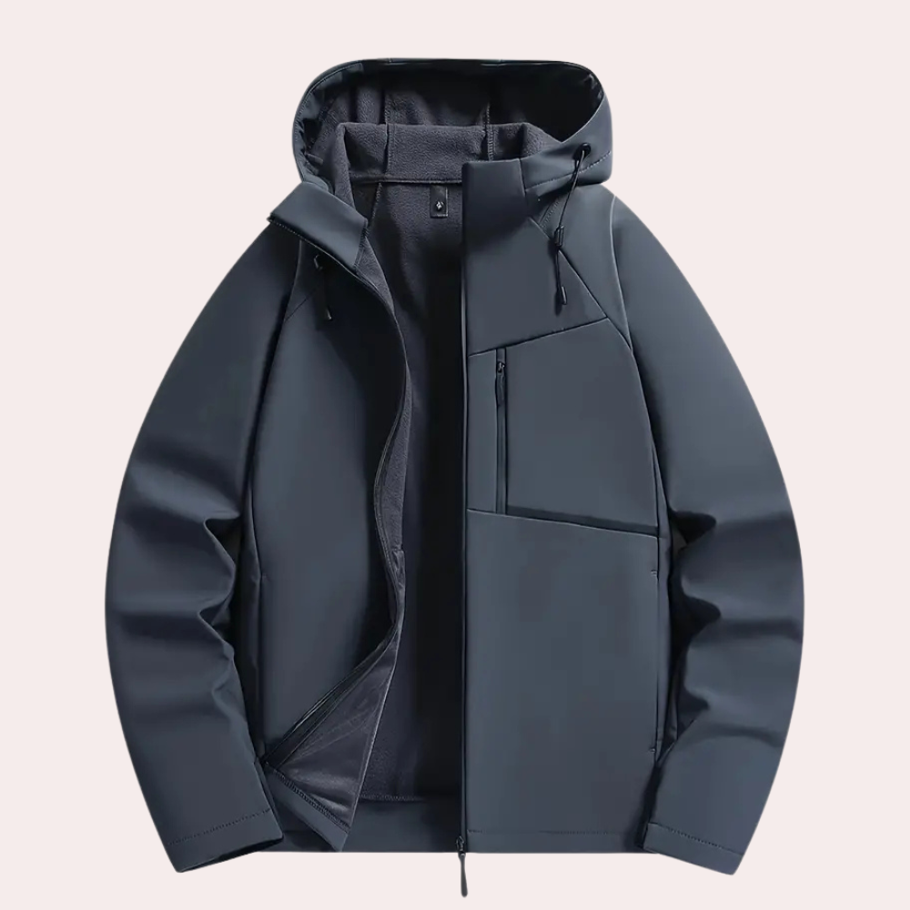 Fodrad Vinterjacka För Herr Med Huva