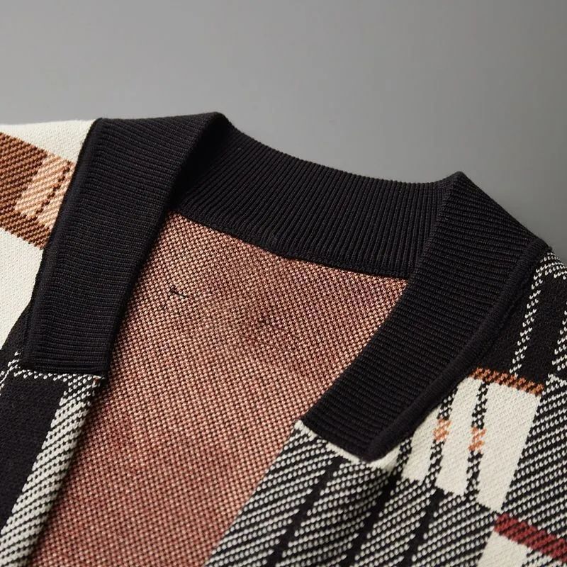 Herrpullover Geometriskt Kamouflagemönster Långärmad