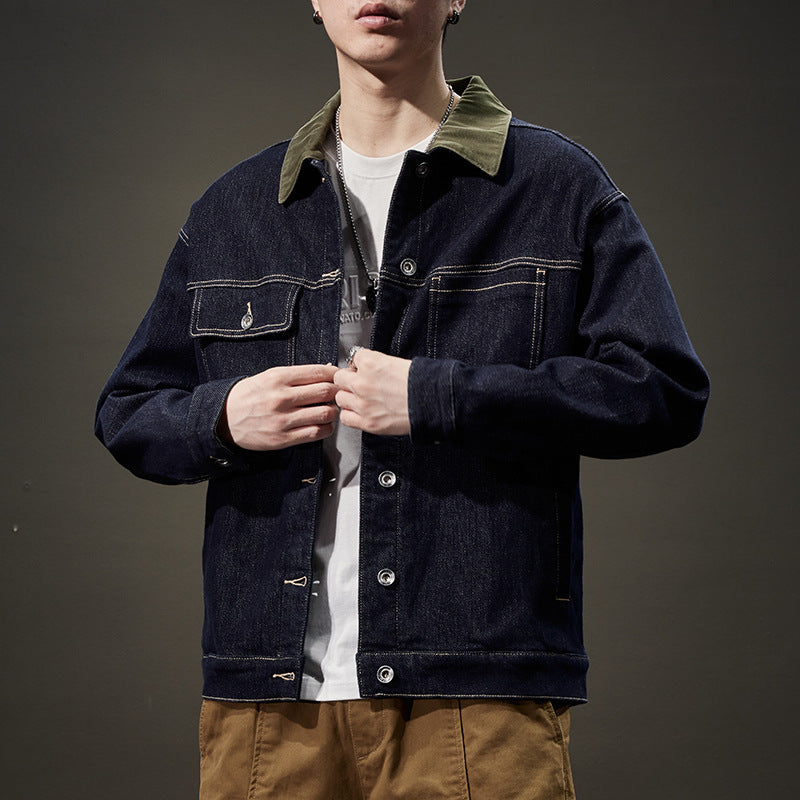 Herr Höst Denimjacka Lös Passform med Sidofickor