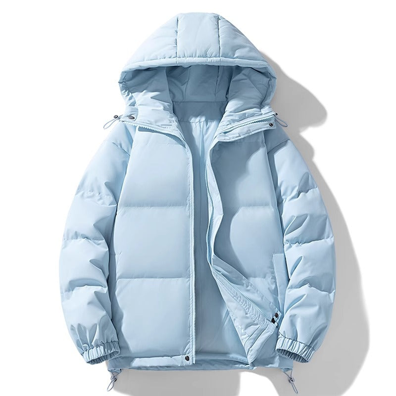 Herr Vinter Jacka med Huva Förtjockad Design Rak Fåll och Isolerad Insida