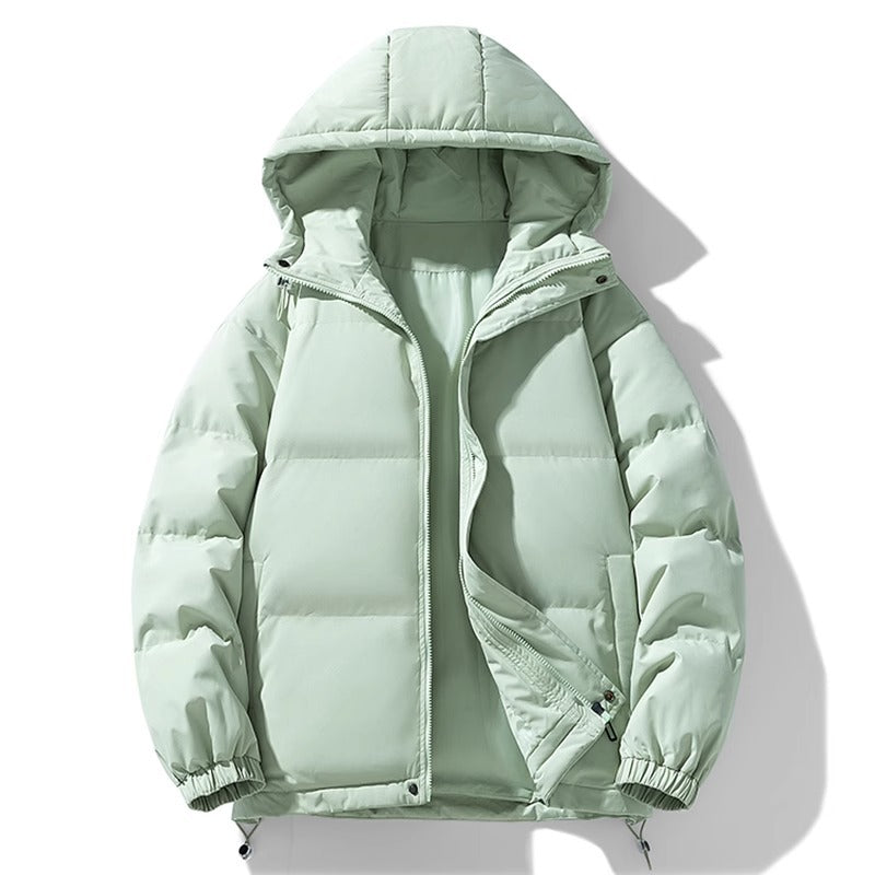 Herr Vinter Jacka med Huva Förtjockad Design Rak Fåll och Isolerad Insida