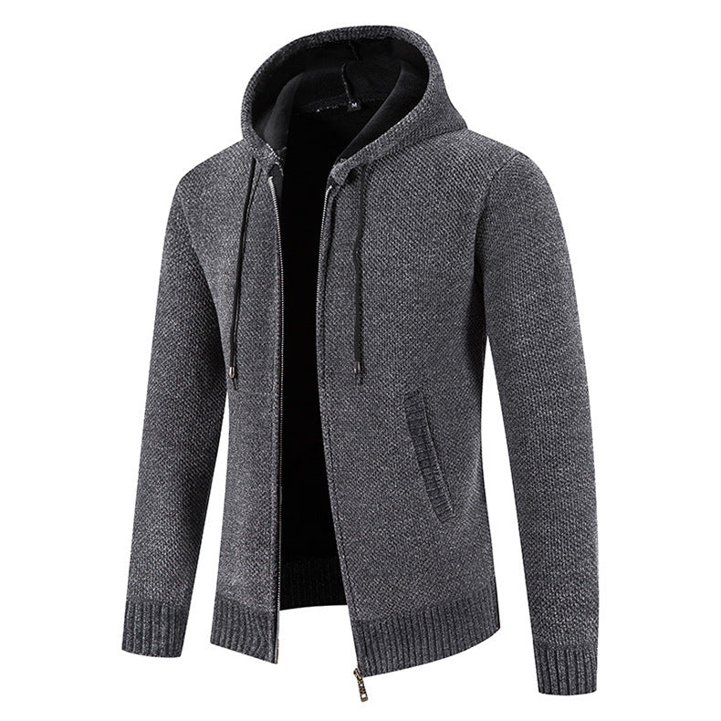 Herr Vinterkofta Jacka Slim Fit Sammetsfinish Dragkedja Fram