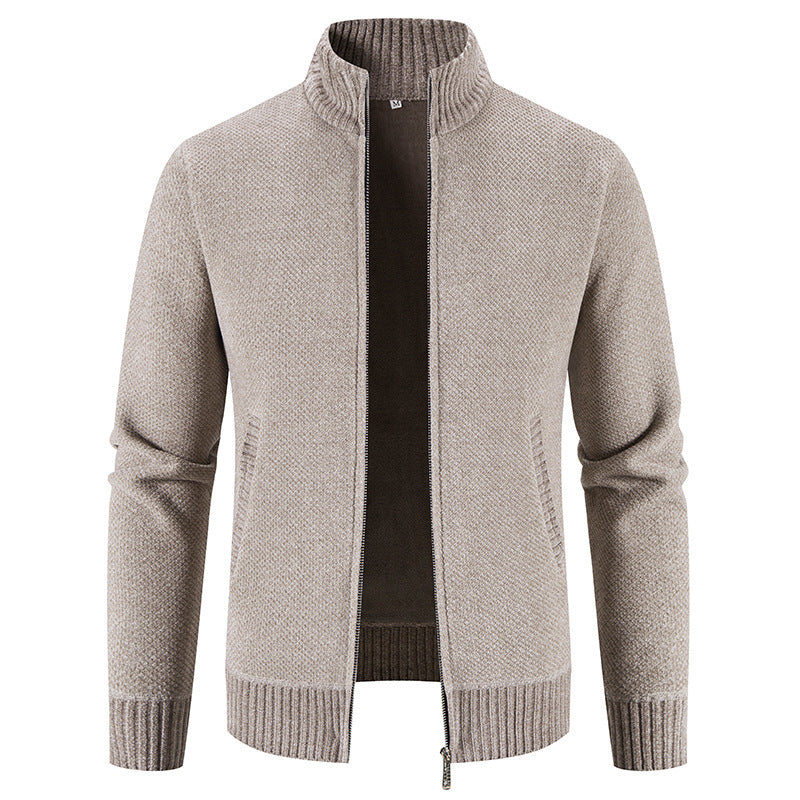 Herr Vinterkofta Jacka Slim Fit Sammetsfinish Dragkedja Fram