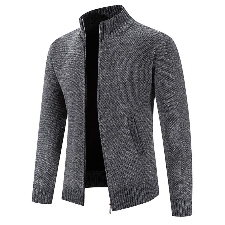 Herr Vinterkofta Jacka Slim Fit Sammetsfinish Dragkedja Fram