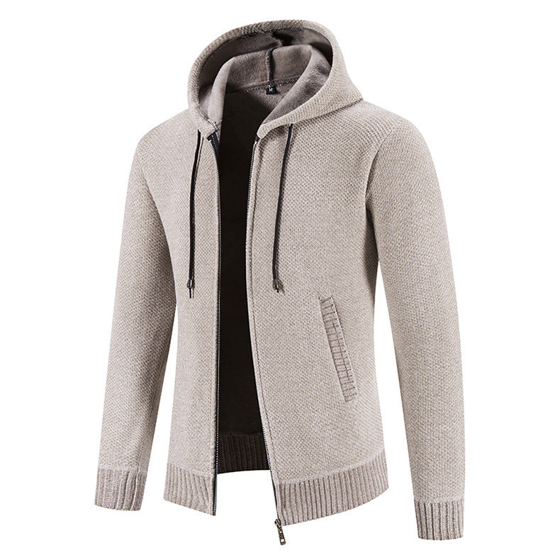 Herr Vinterkofta Jacka Slim Fit Sammetsfinish Dragkedja Fram