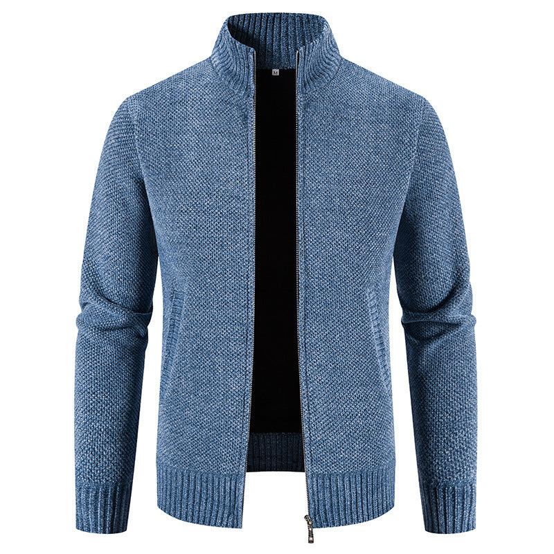 Herr Vinterkofta Jacka Slim Fit Sammetsfinish Dragkedja Fram