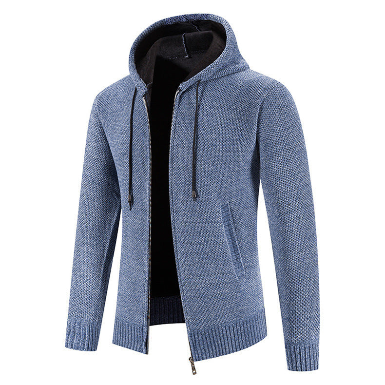 Herr Vinterkofta Jacka Slim Fit Sammetsfinish Dragkedja Fram