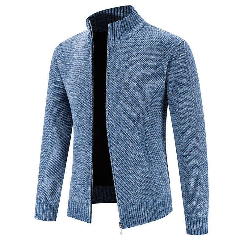 Herr Vinterkofta Jacka Slim Fit Sammetsfinish Dragkedja Fram