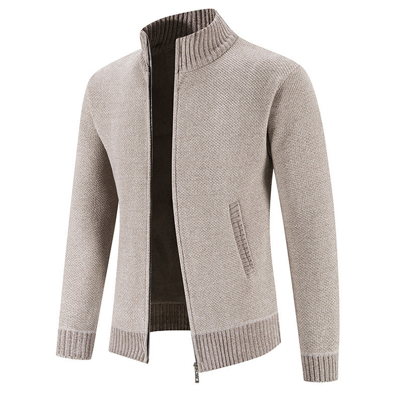 Herr Vinterkofta Jacka Slim Fit Sammetsfinish Dragkedja Fram