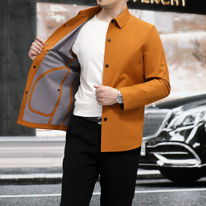 Herr Vår Sömlös Slim Fit Jacka Med Förtjockad Design