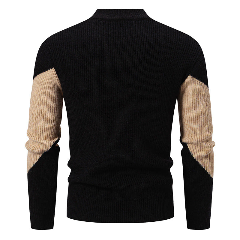 Herrarnas Hösttröja Pullover Tjockt Tyg Lös Passform och Lång Ärm