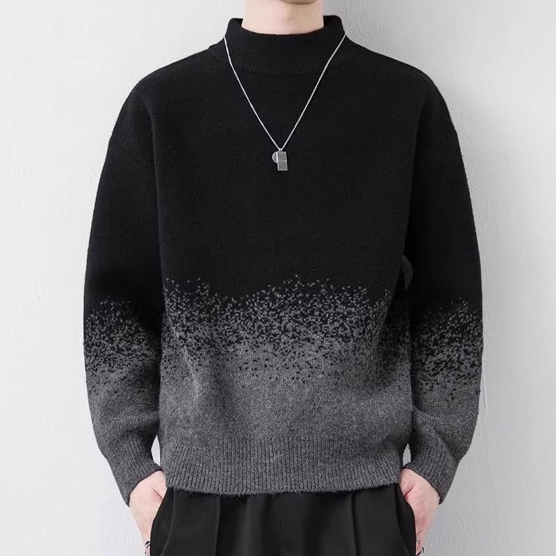 Herrarnas Vintertröja Pullover Gradientfärg Tjock Stickning och Lång Ärm