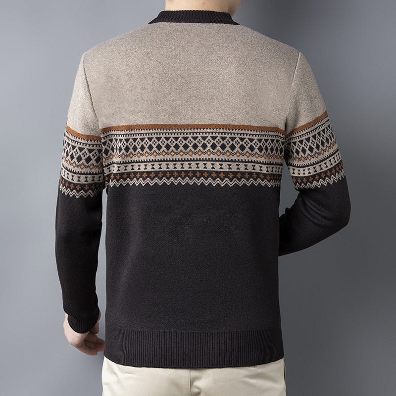 Herrtröja Med Halv Polokrage, Slim Fit Och Lång ÄRm