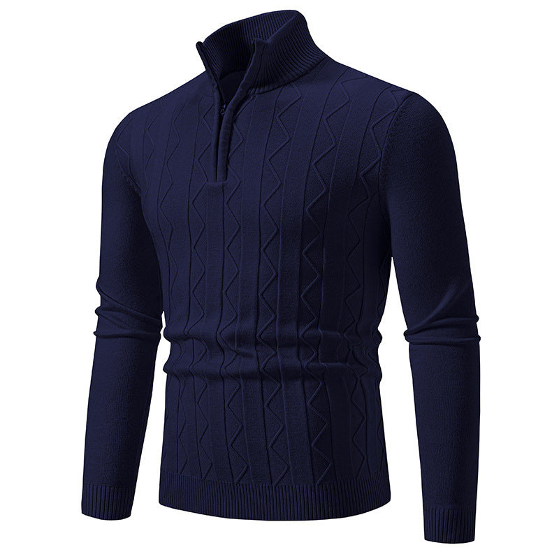 Herr Vinterstickad Tröja Slim Fit Långärmad